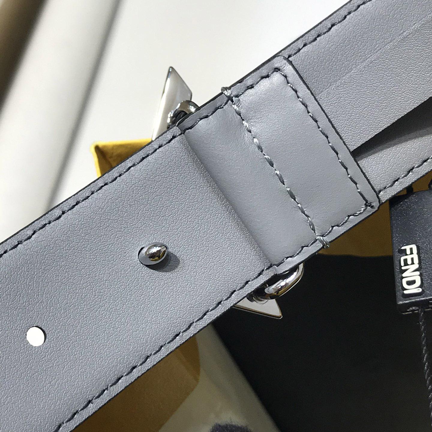 Fendi Pale Gray Leather Belt - DopestKickz