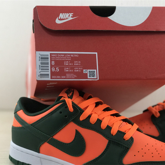 Nike Dunk Low “Miami Hurricanes” Sneaker   DD1391-300 - DopestKickz