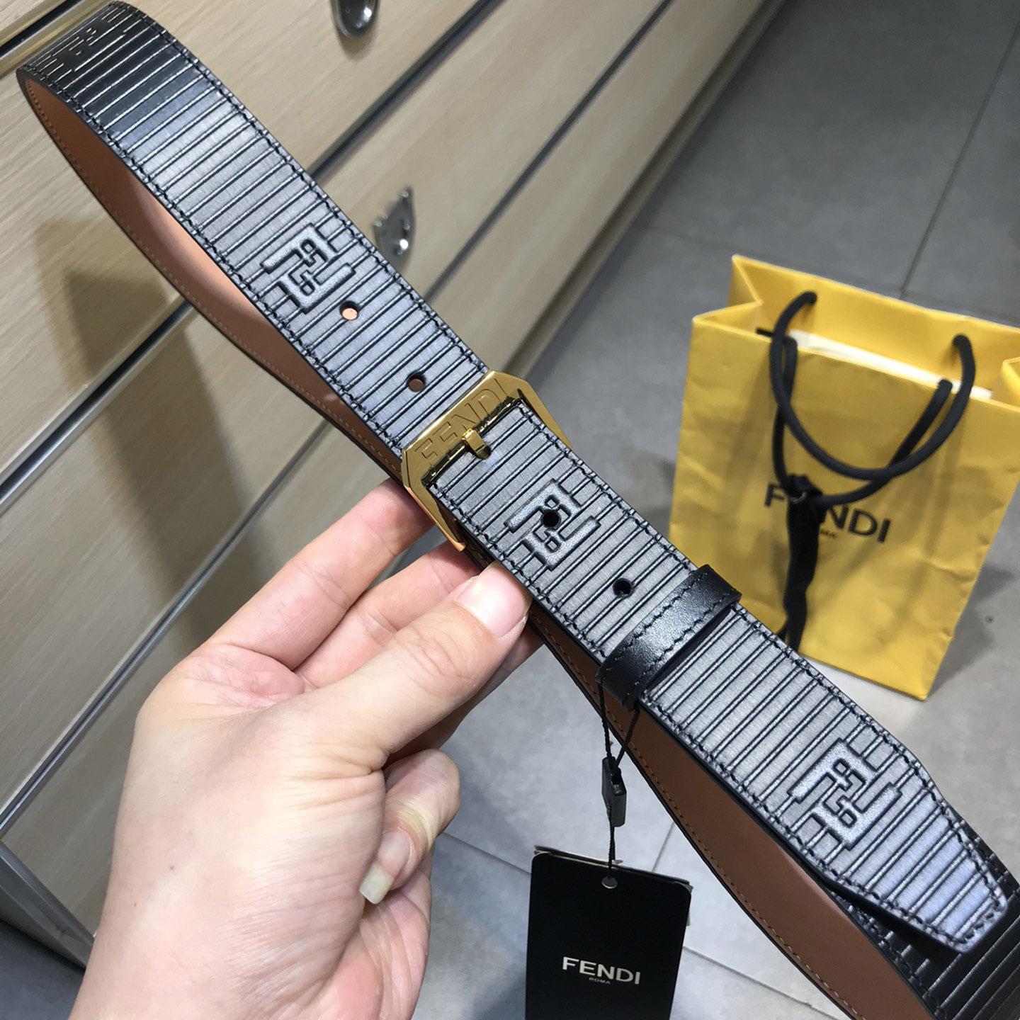 Fendi Black Leather Belt - DopestKickz