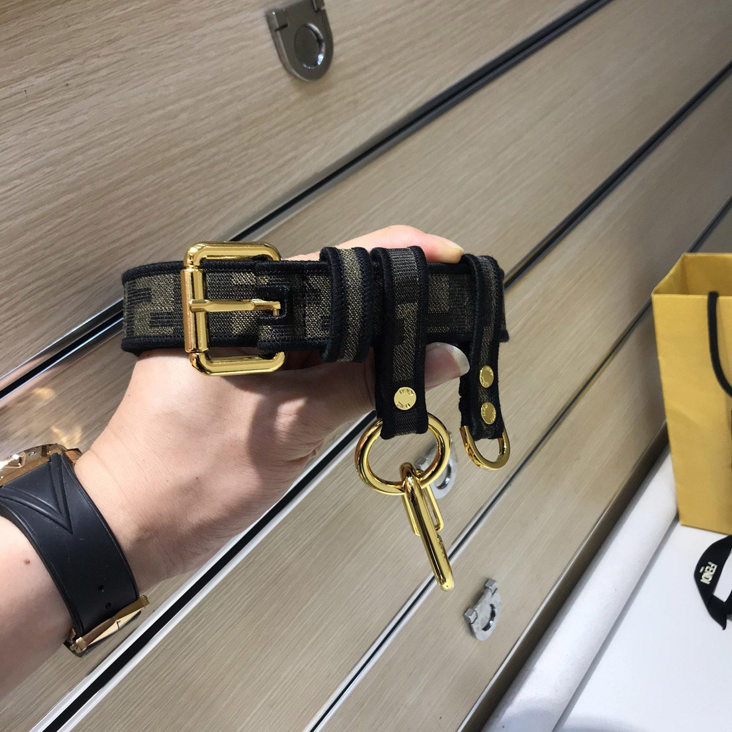 Fendi FF Jacquard Fabric Belt - DopestKickz