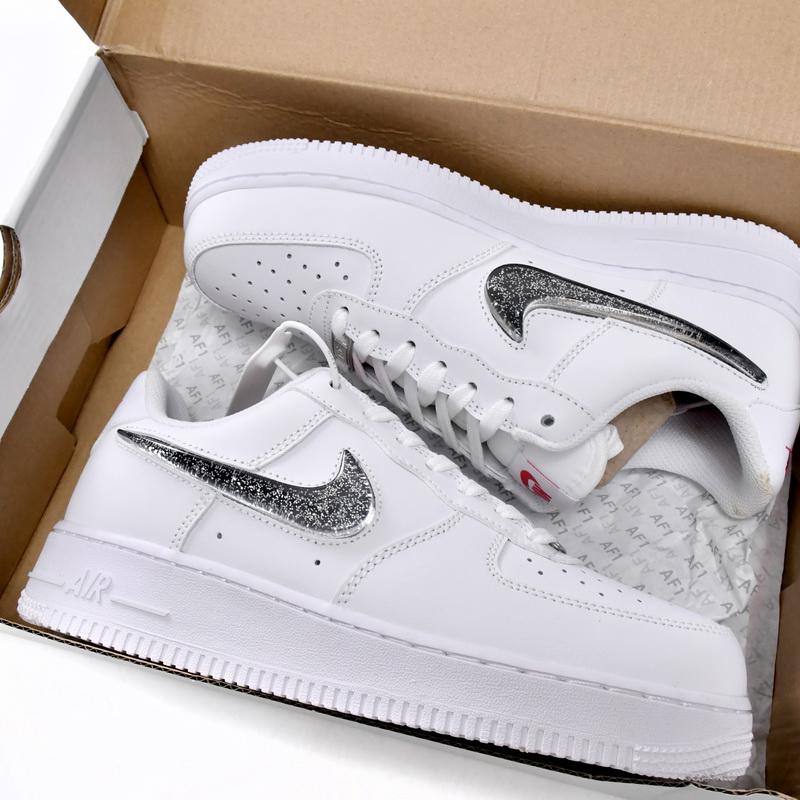 Nike Air Force 1 Low White Metallic Silver Sneaker      DC9651-100 - DopestKickz