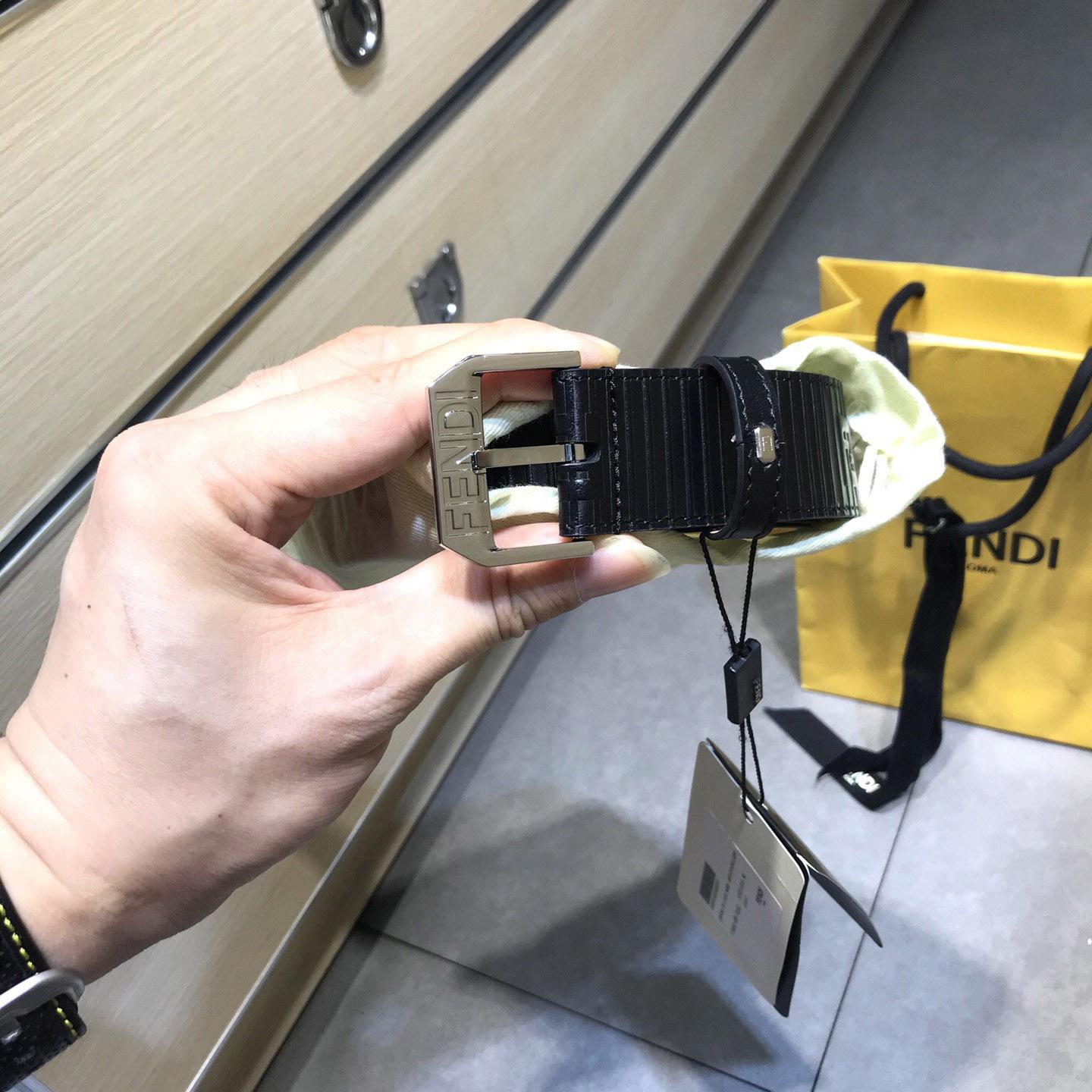 Fendi Black Leather Belt - DopestKickz