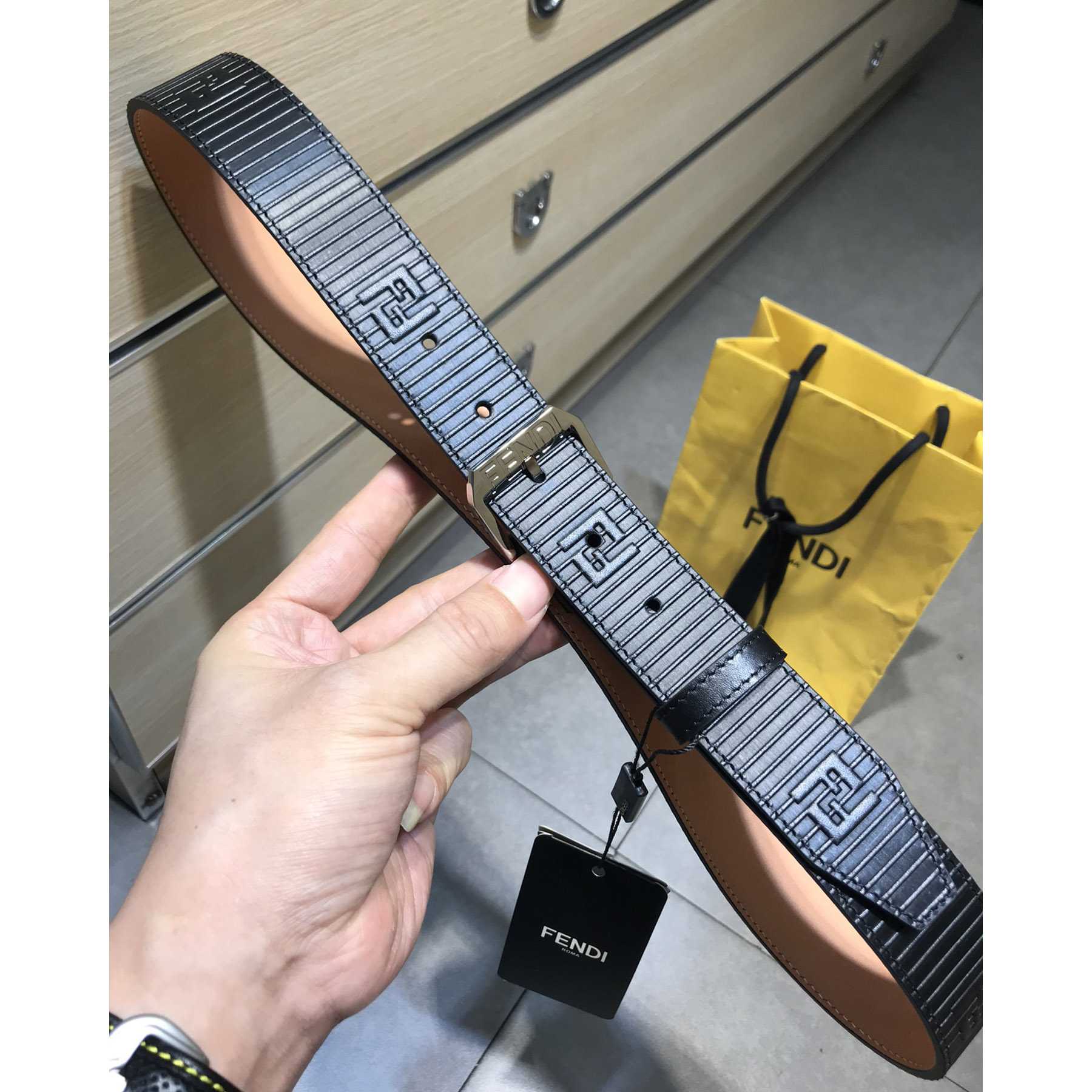 Fendi Black Leather Belt - DopestKickz