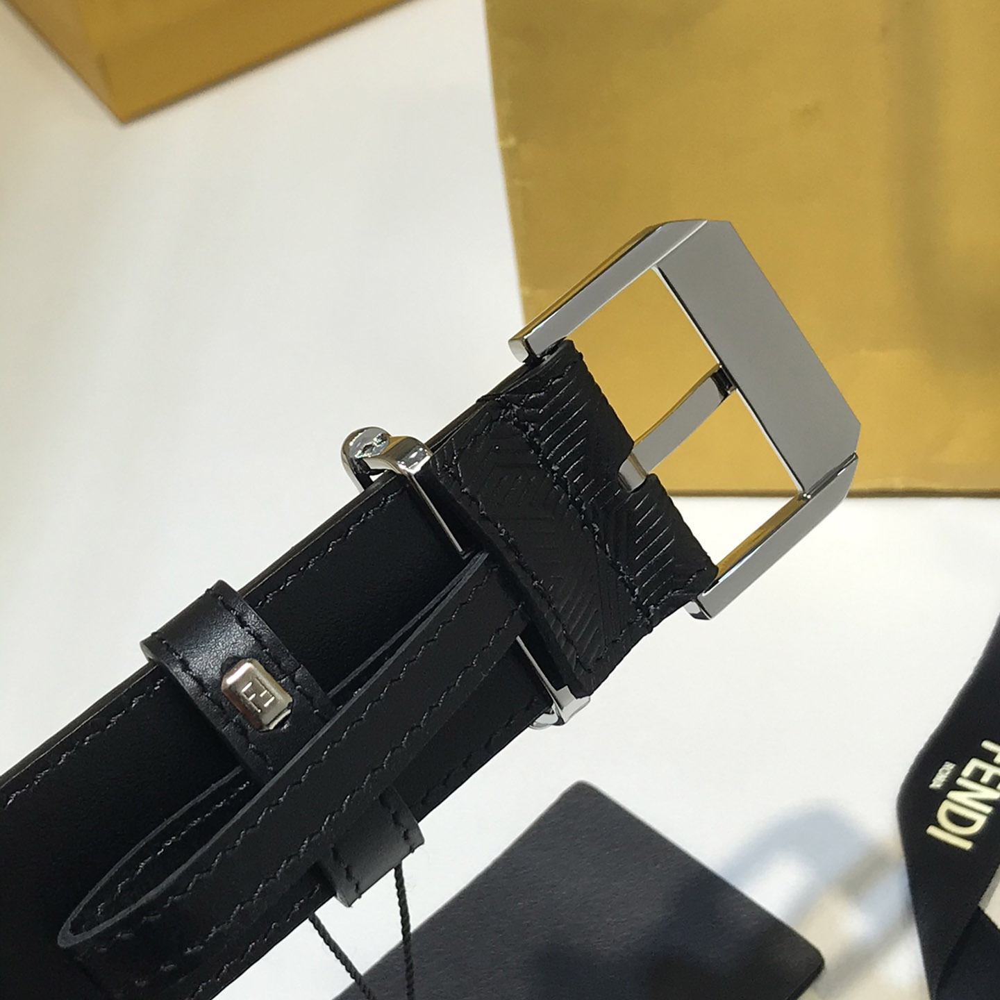 Fendi Edge Black Leather Belt - DopestKickz