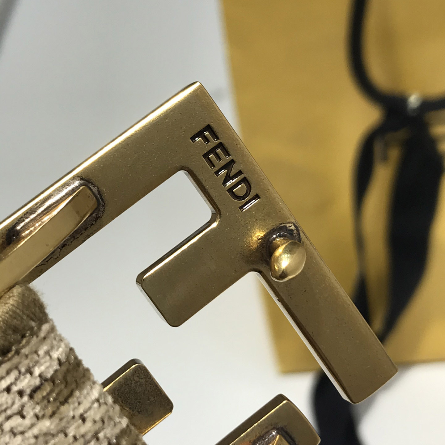 Fendi Dove Gray FF Jacquard Fabric Belt - DopestKickz