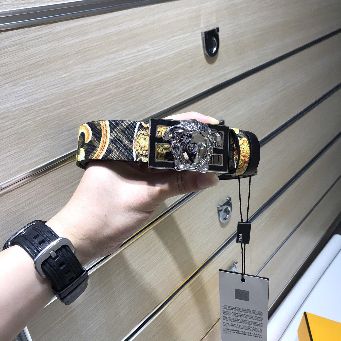 Versace Fendace Baroque Reversible Belt - DopestKickz