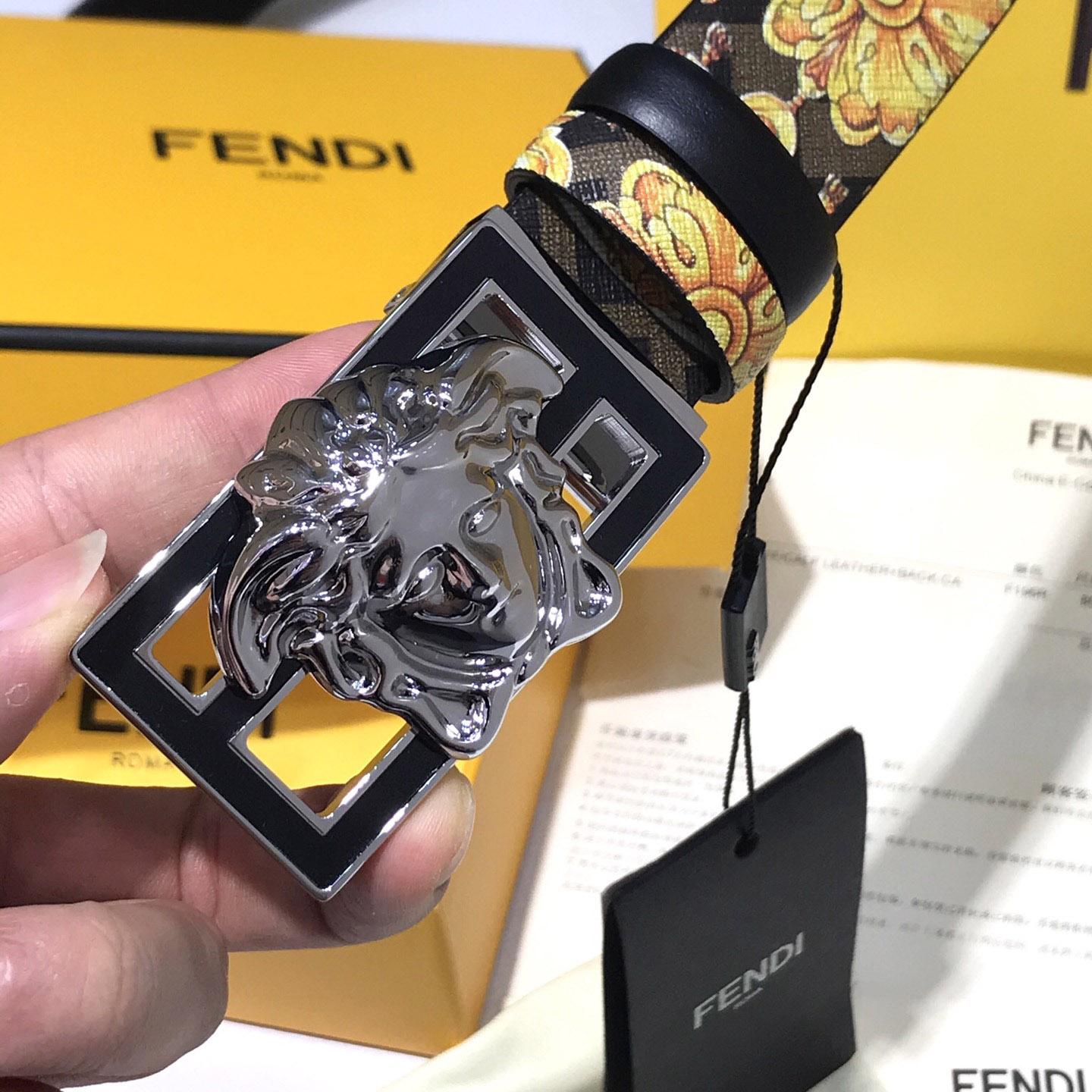 Versace Fendace Baroque Reversible Belt - DopestKickz