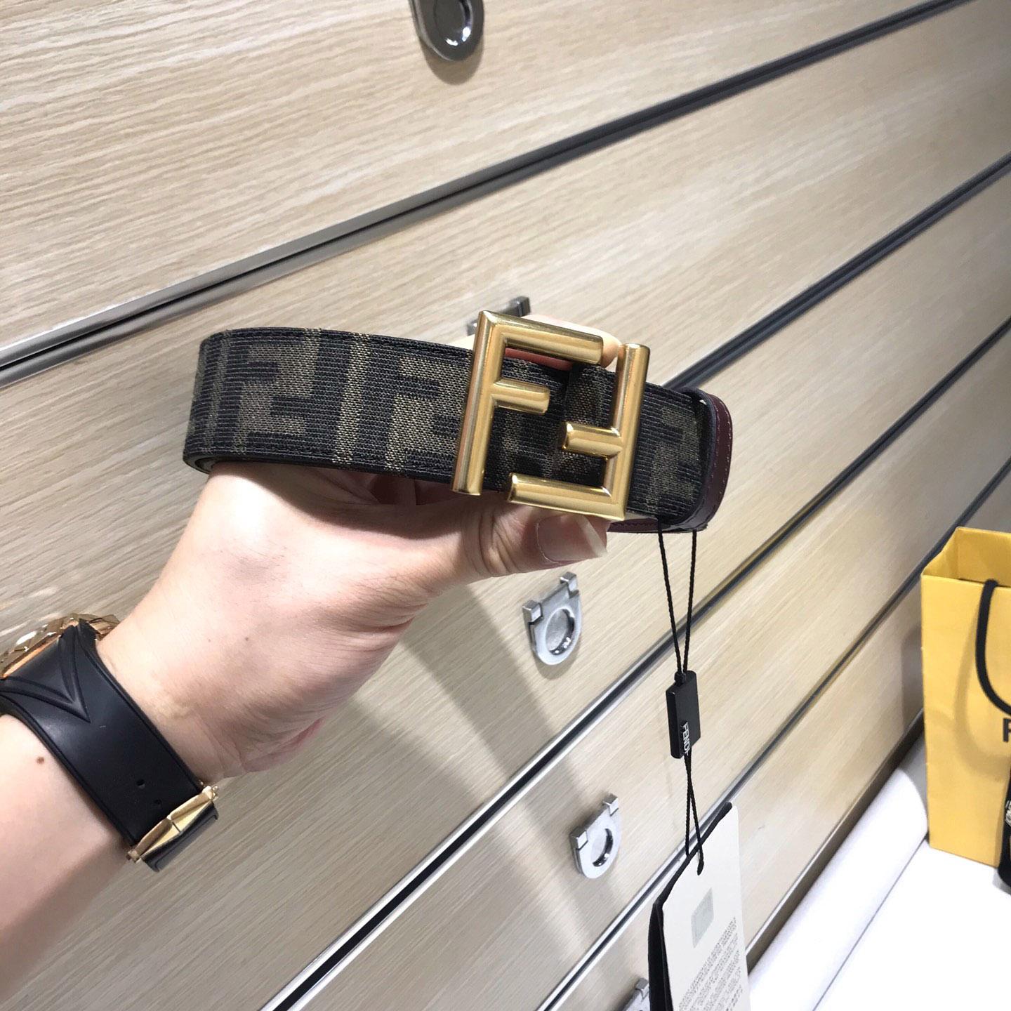 Fendi Brown Fabric Belt - DopestKickz