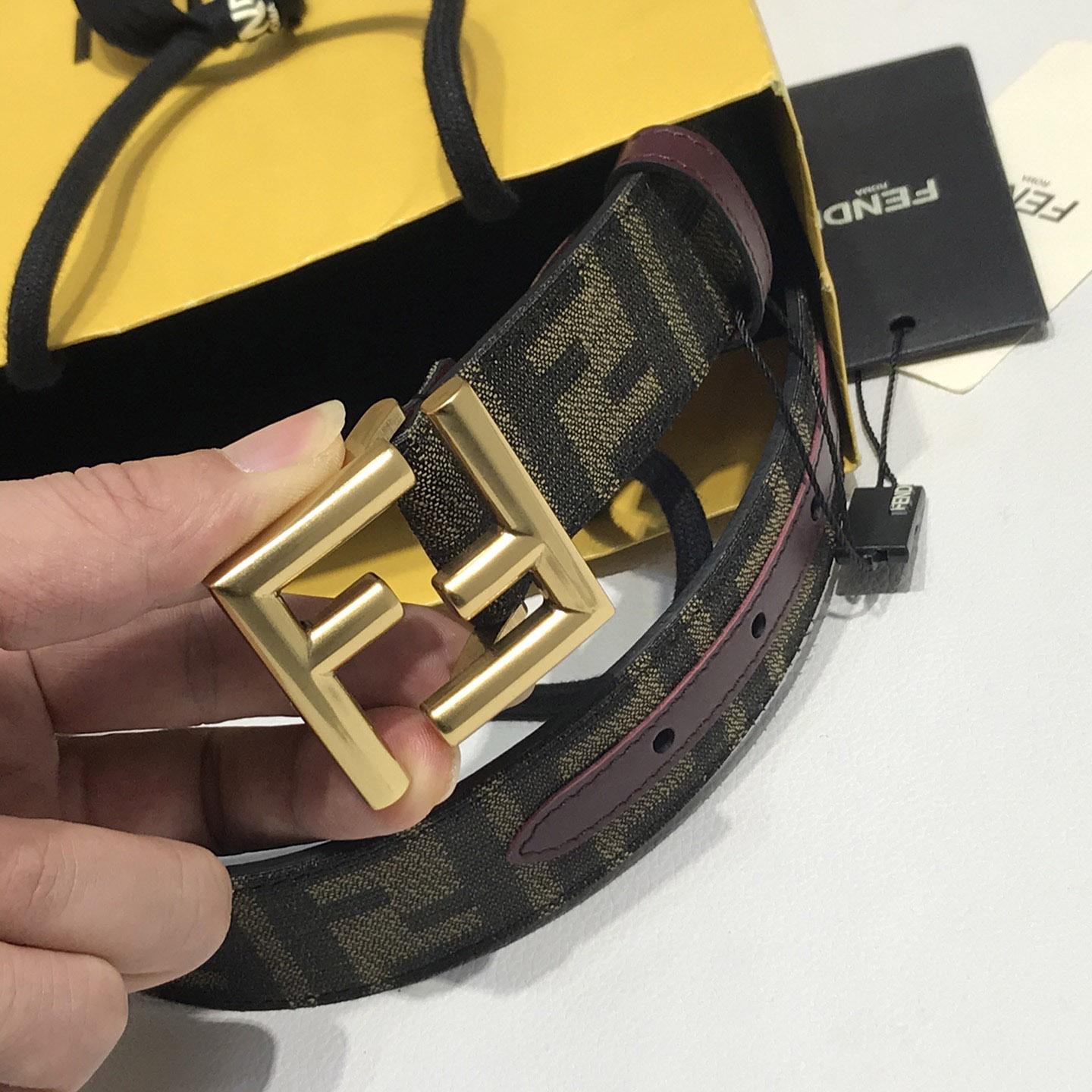Fendi Brown Fabric Belt - DopestKickz