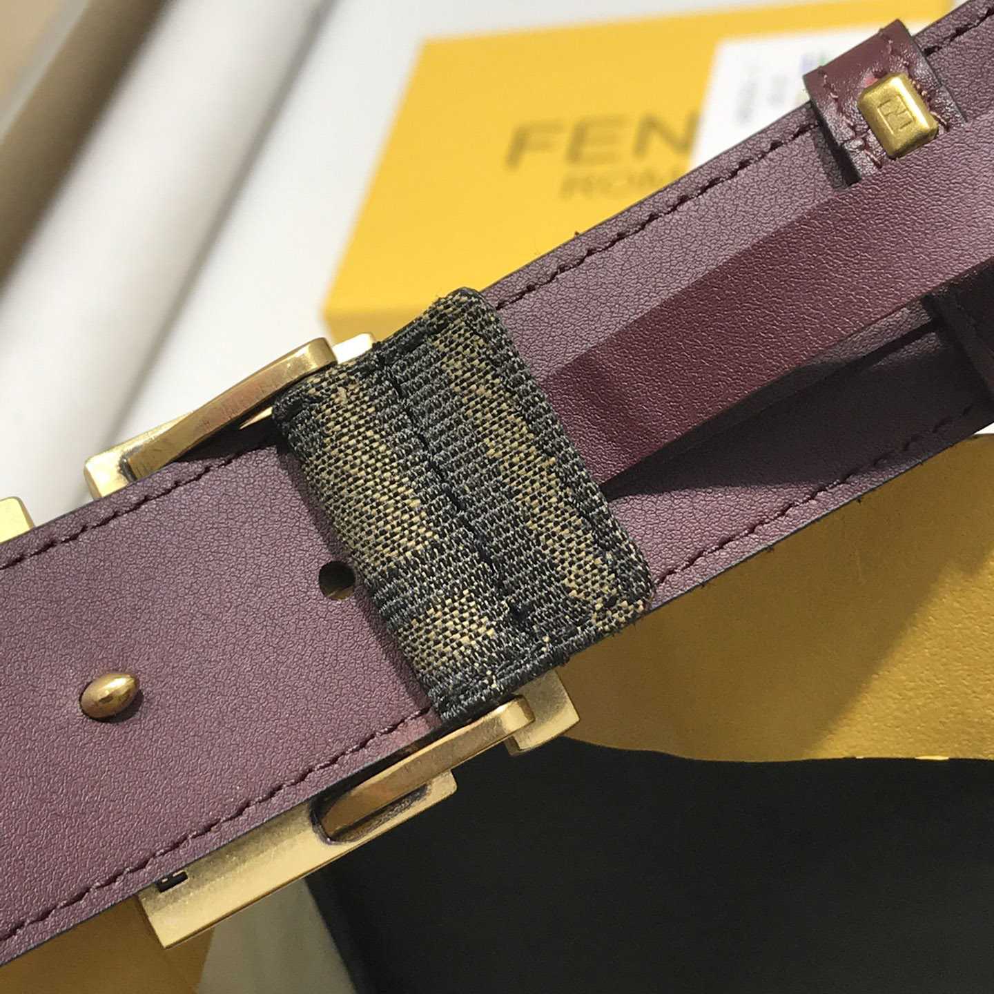 Fendi Brown Fabric Belt - DopestKickz