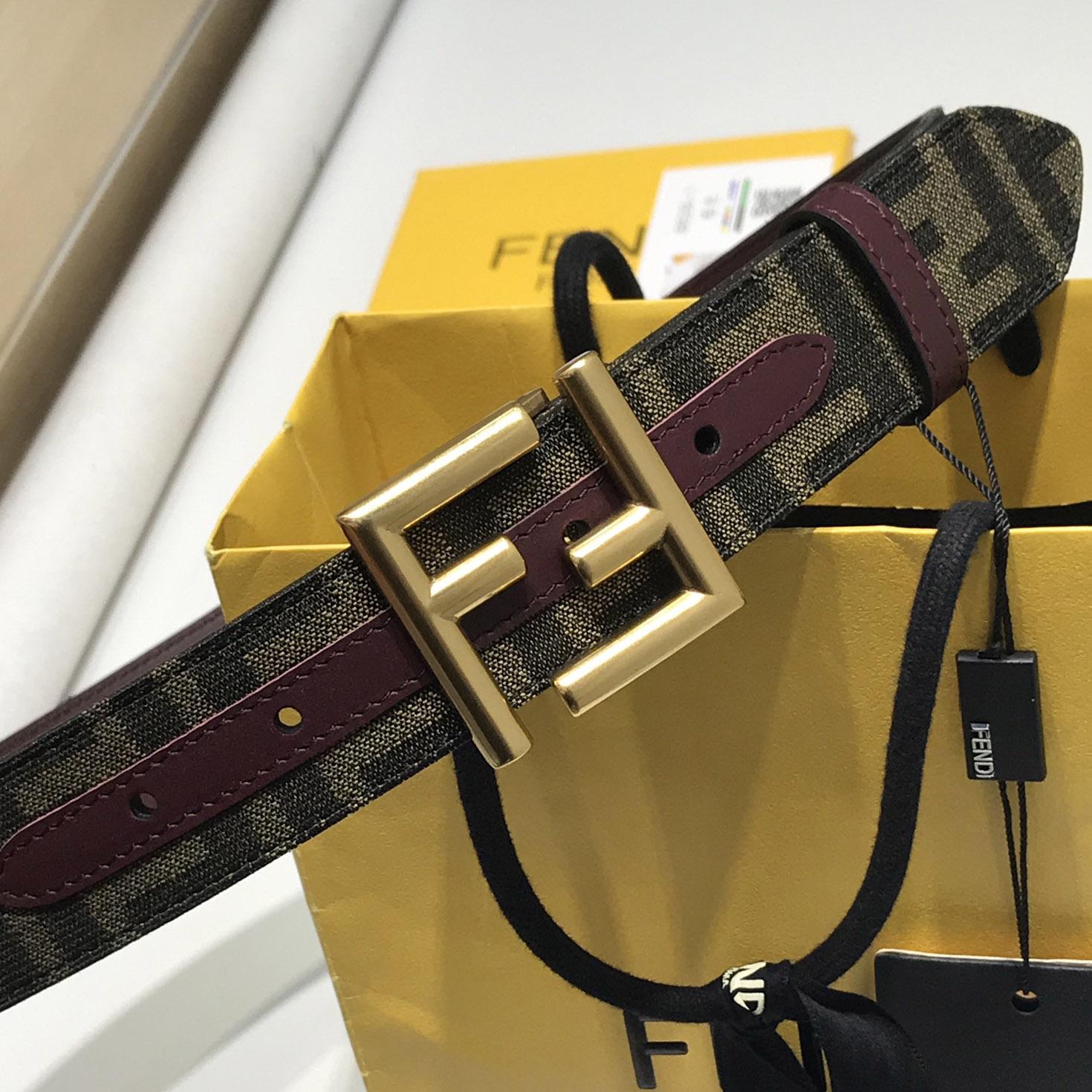 Fendi Brown Fabric Belt - DopestKickz