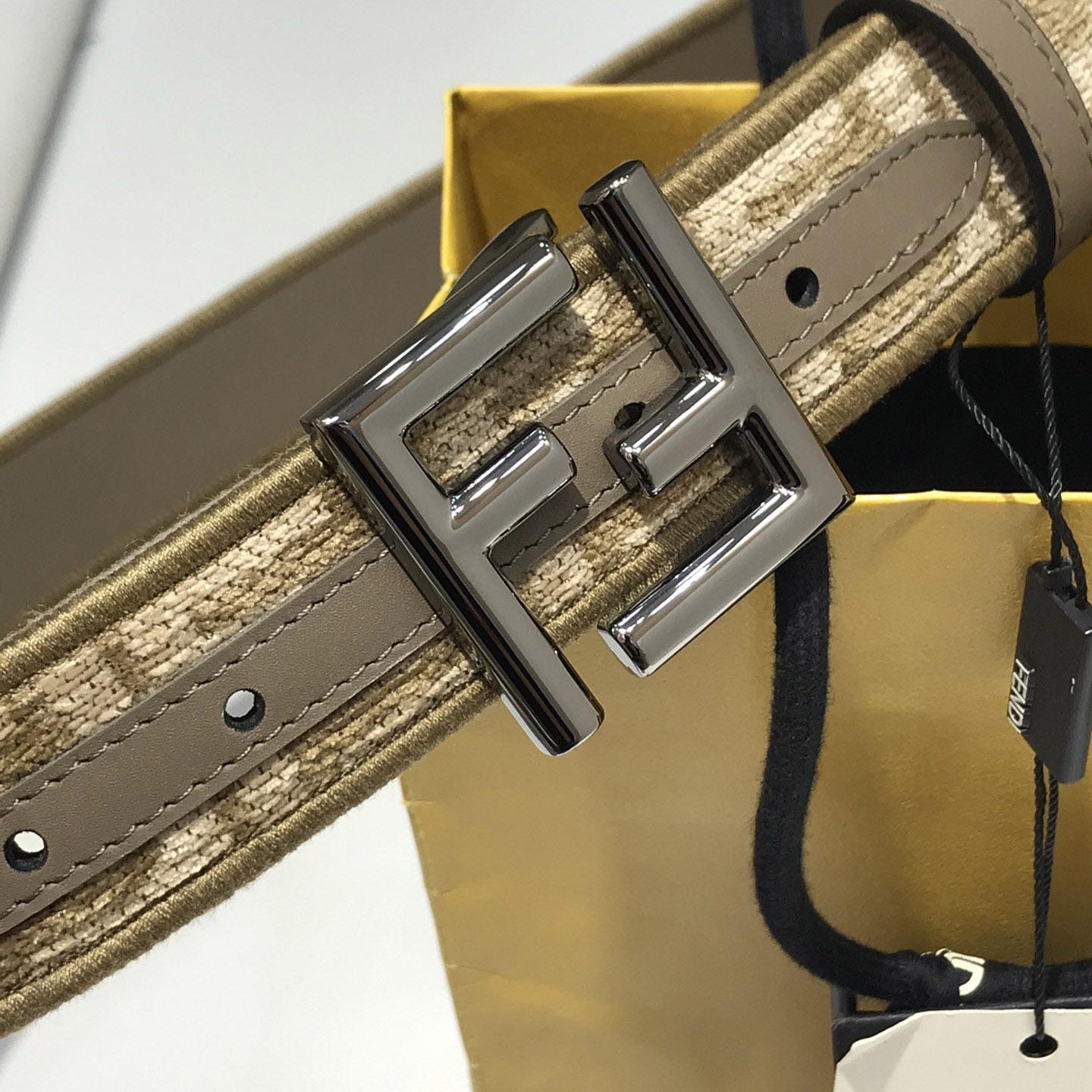 Fendi FF Jacquard Fabric Belt - DopestKickz