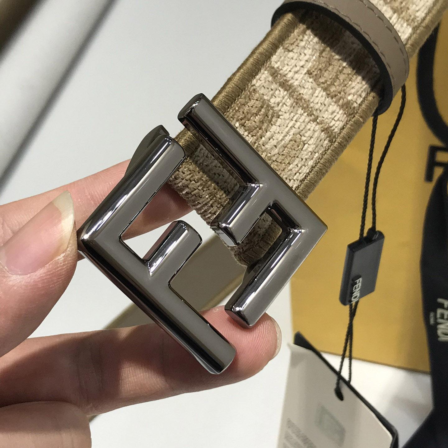 Fendi FF Jacquard Fabric Belt - DopestKickz