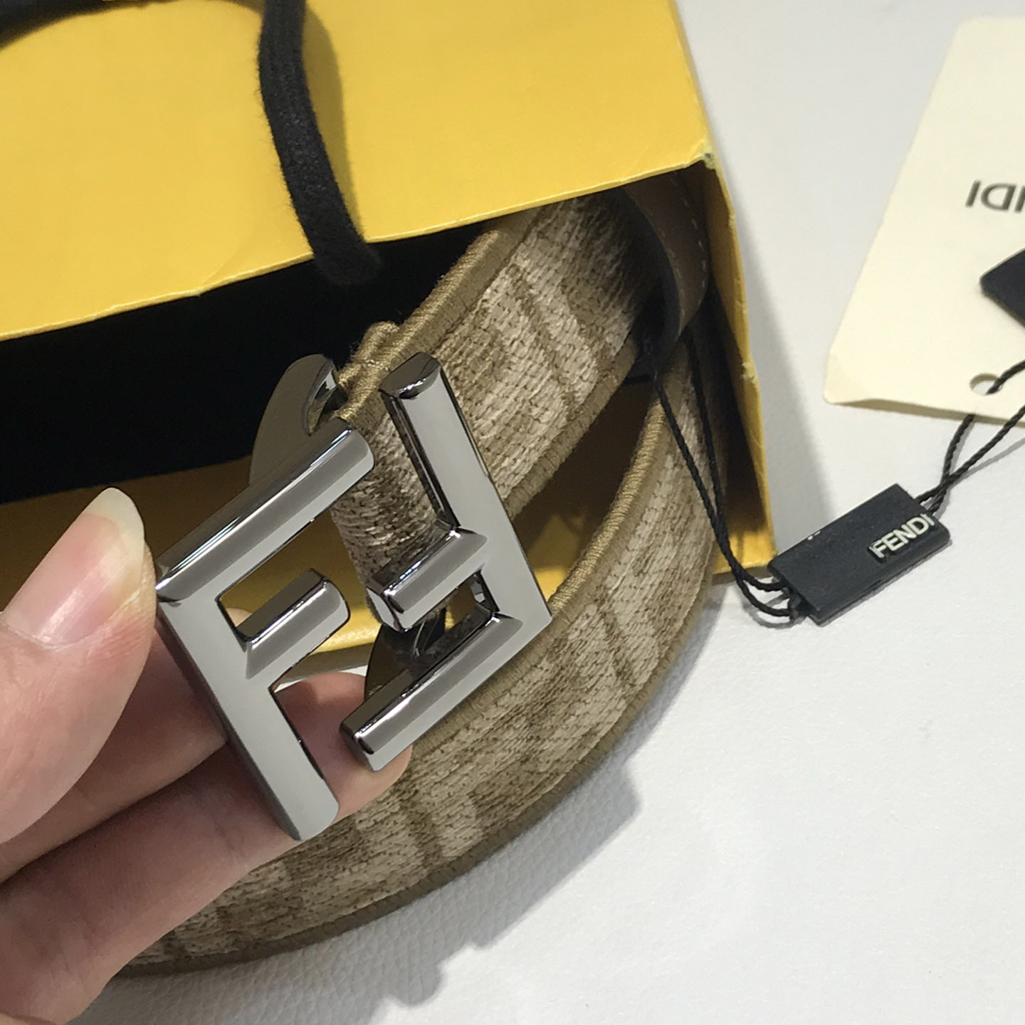 Fendi FF Jacquard Fabric Belt - DopestKickz