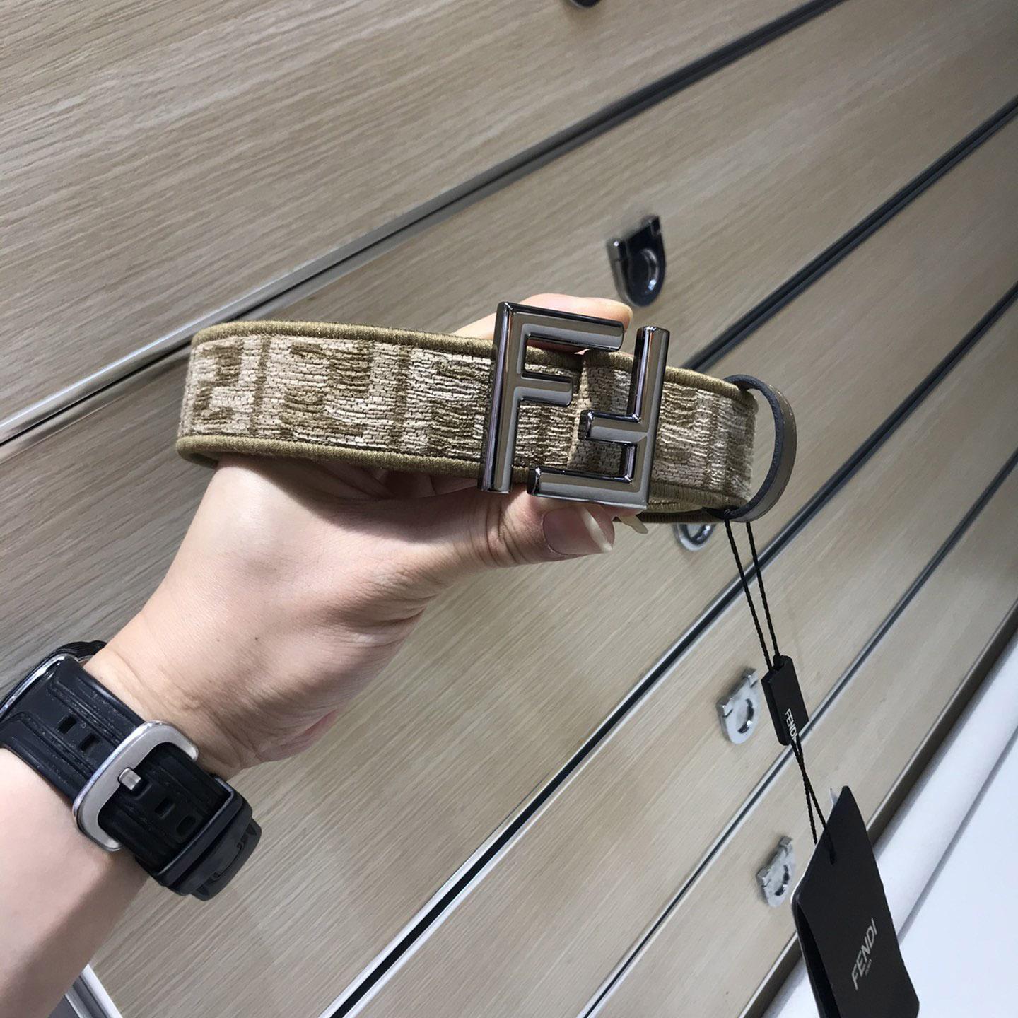 Fendi FF Jacquard Fabric Belt - DopestKickz