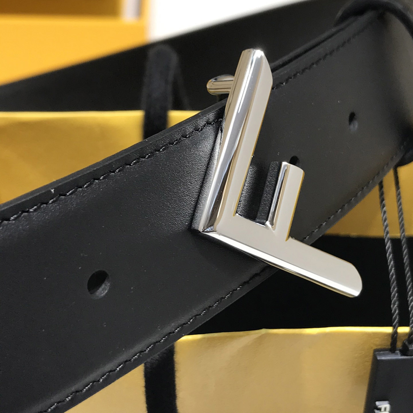 Fendi Black Leather Belt - DopestKickz