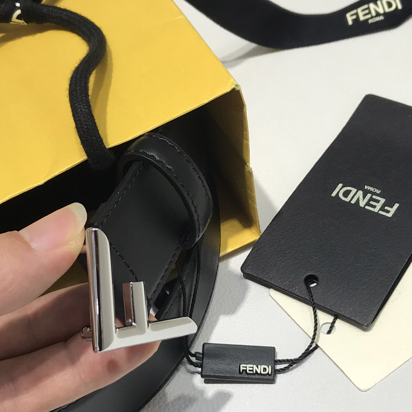 Fendi Black Leather Belt - DopestKickz