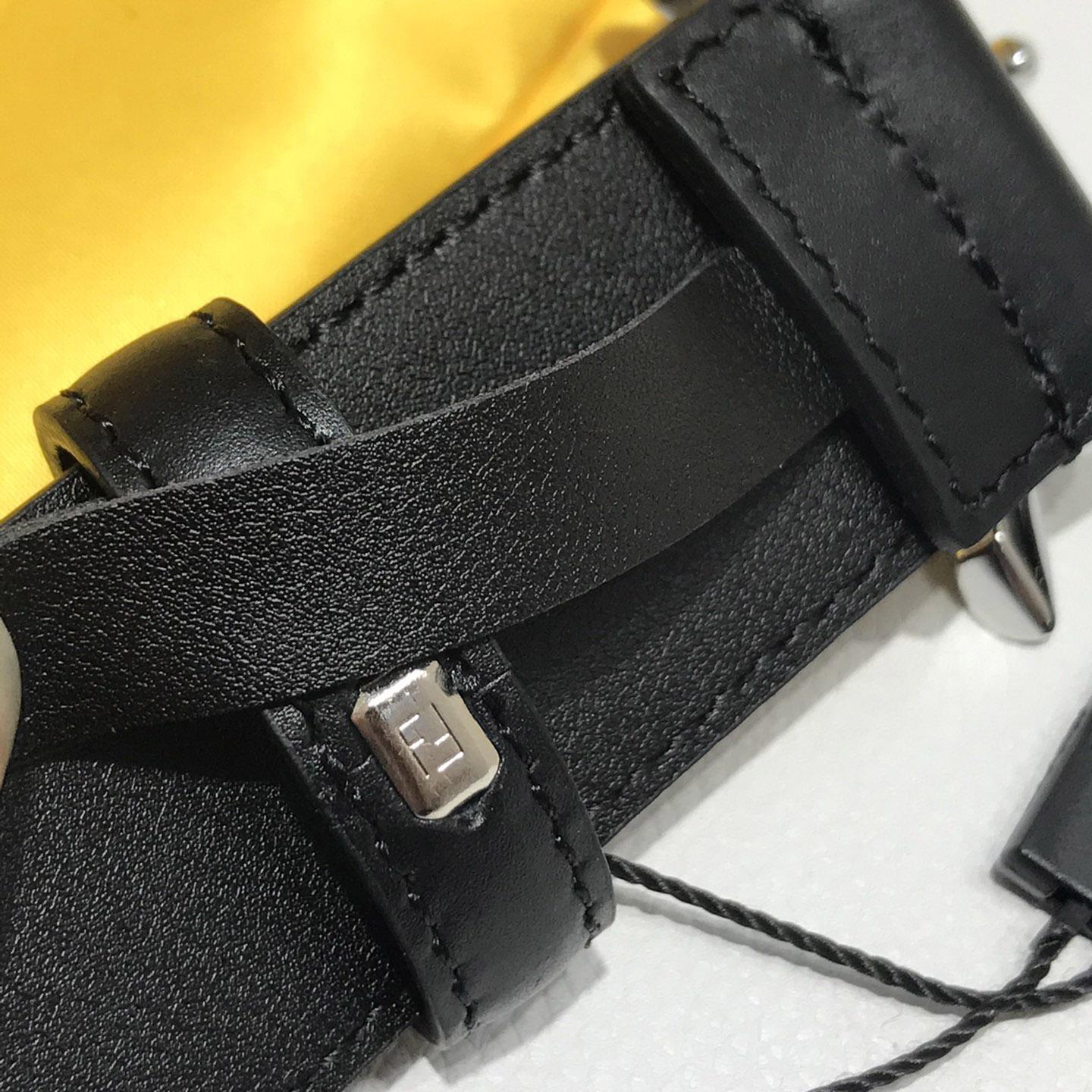 Fendi Black Leather Belt - DopestKickz