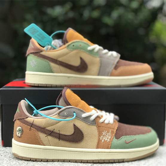 Zion Williamson x Air Jordan 1 Low OG “Voodoo” Sneaker    DZ7292-200  - DopestKickz