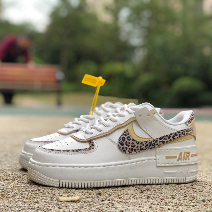 Nike WMNS Air Force 1 Shadow"Beige/Brown Leopard" Sneaker   CI0919-120 - DopestKickz