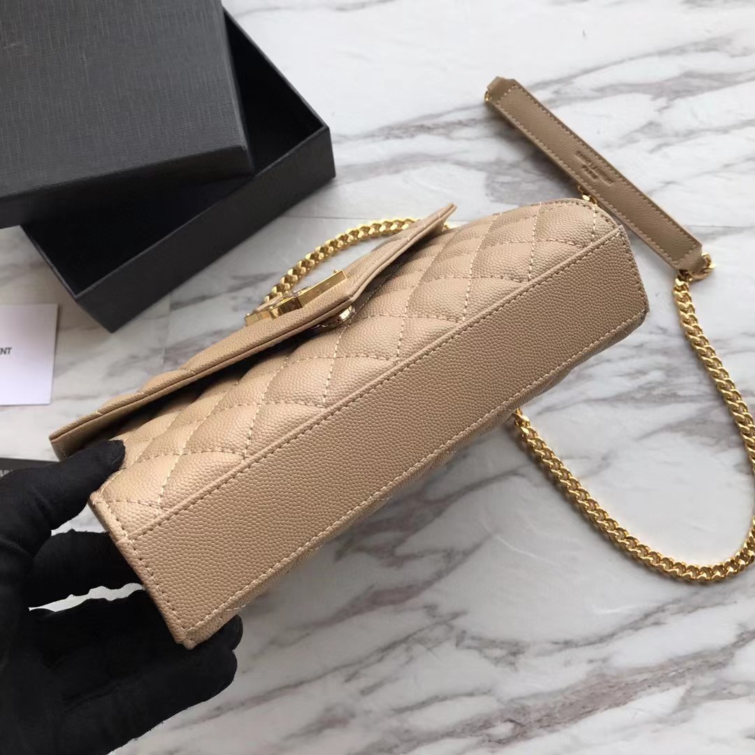 Saint Laurent Envelope Small Bag In Mix Matelasse Grain De Poudre Embossed Leather(21-13-6cm) - DopestKickz