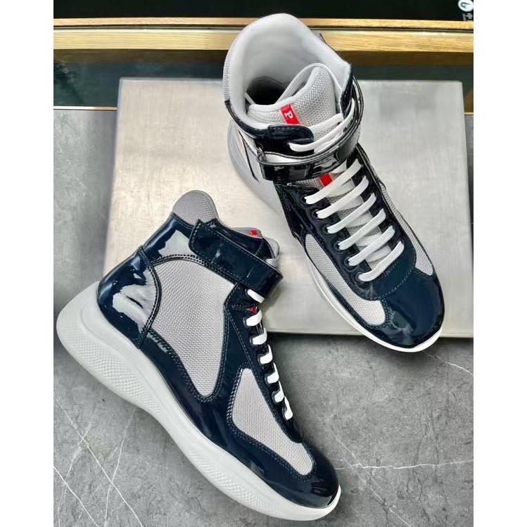 Prada America's Cup High 'Red Silver'Sneakers(upon uk size) - DopestKickz