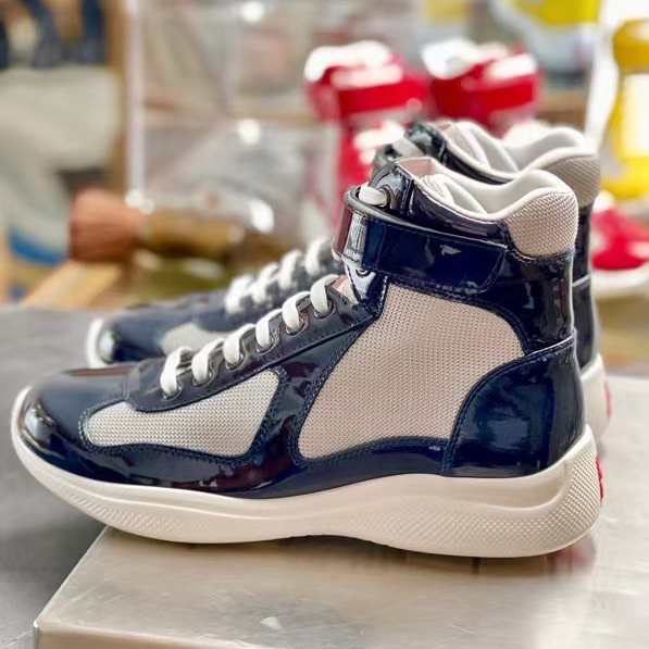 Prada America's Cup High 'Red Silver'Sneakers(upon uk size) - DopestKickz