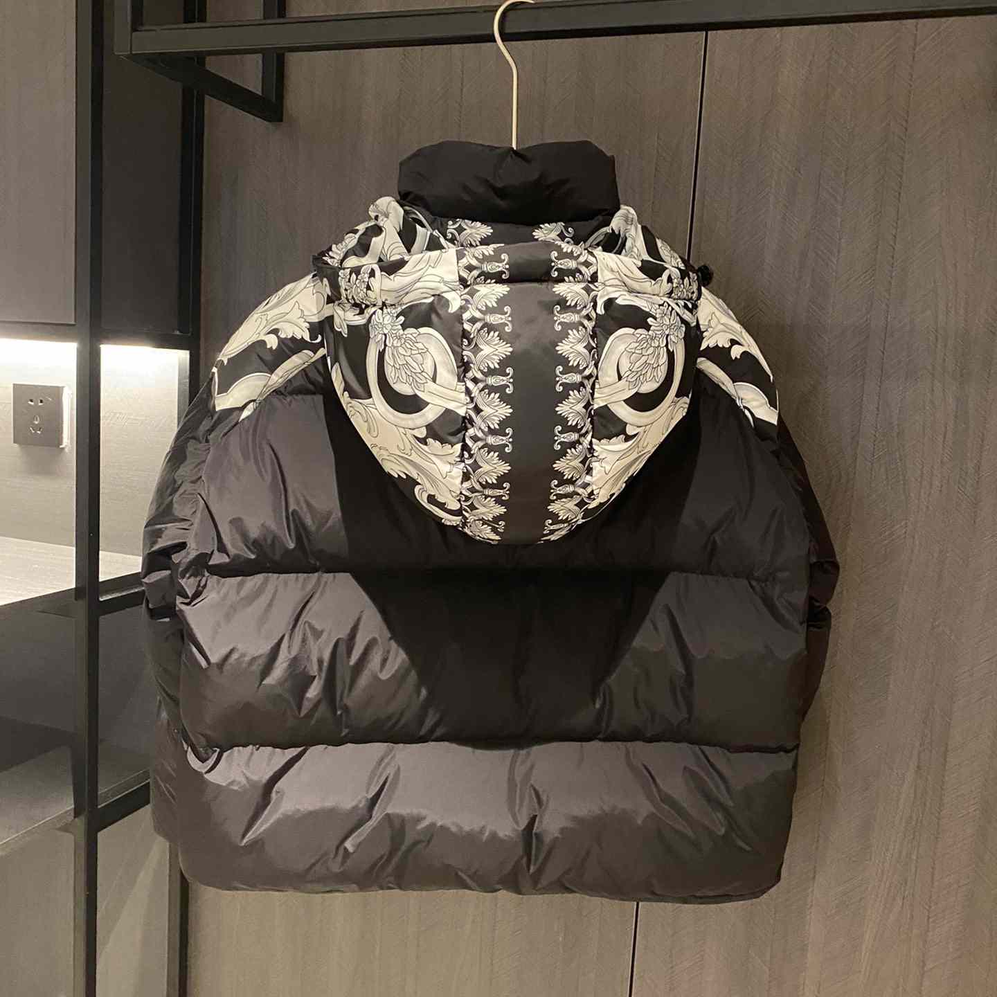 Versace Women's Silver Baroque Puffer Jacket - DopestKickz