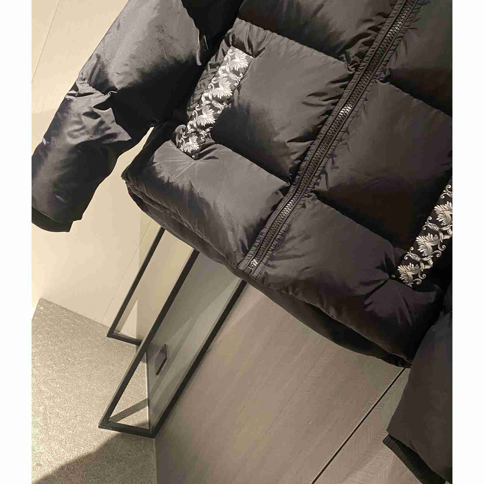 Versace Women's Silver Baroque Puffer Jacket - DopestKickz