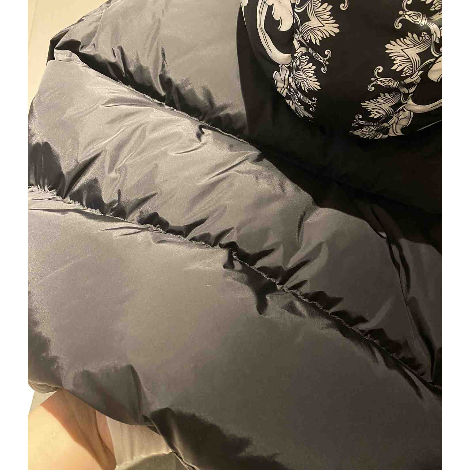 Versace Women's Silver Baroque Puffer Jacket - DopestKickz