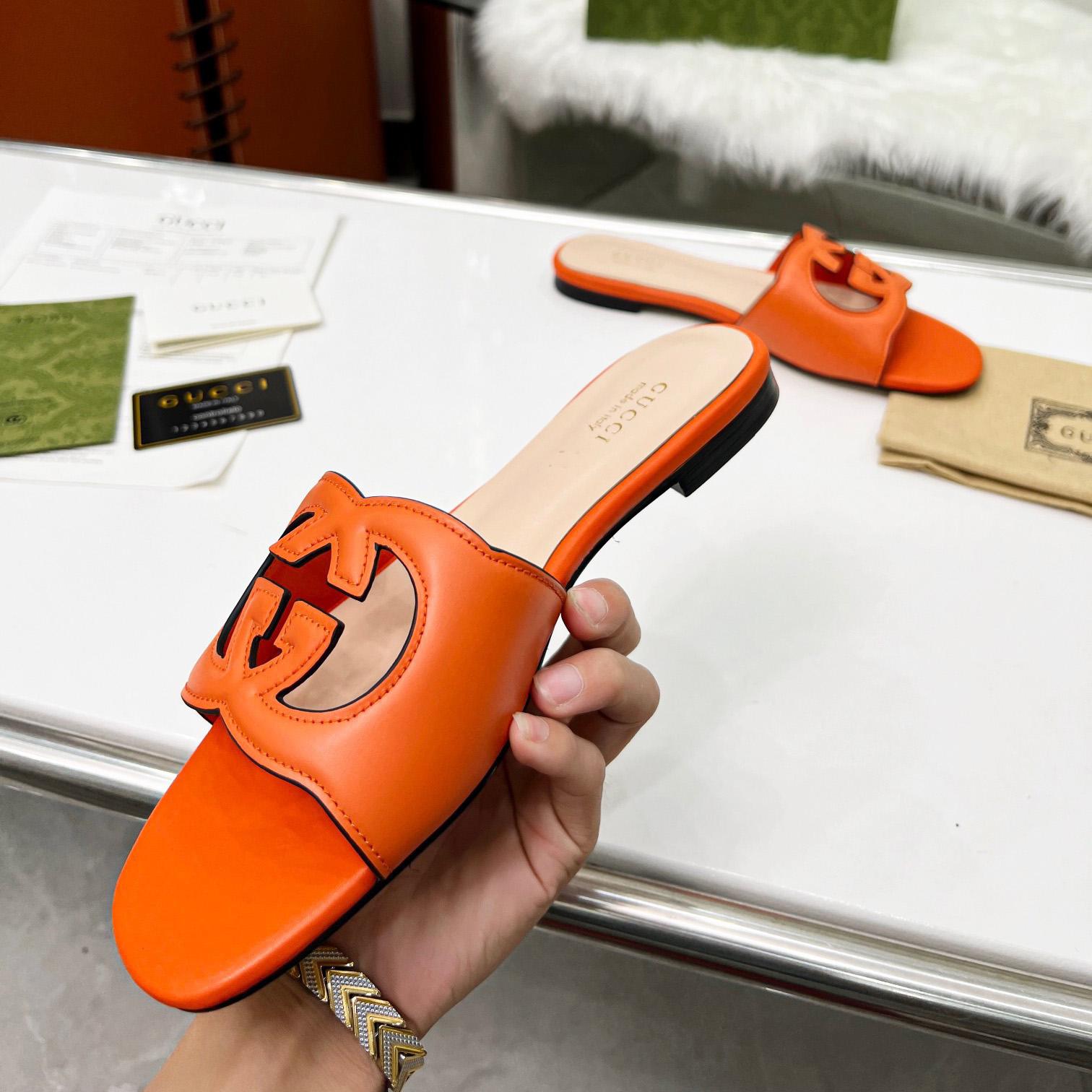 Gucci Women's Interlocking G Cut-Out Slide Sandal - DopestKickz