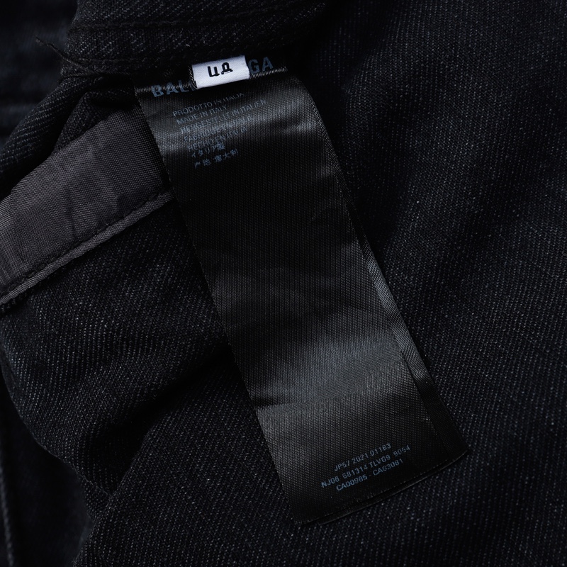 Balenciaga Hand Drawn BB Icon Oversized Jacket In Black - DopestKickz