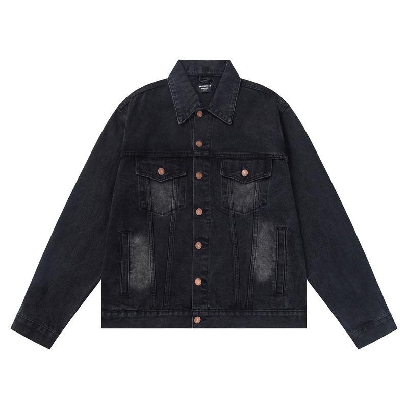 Balenciaga Hand Drawn BB Icon Oversized Jacket In Black - DopestKickz