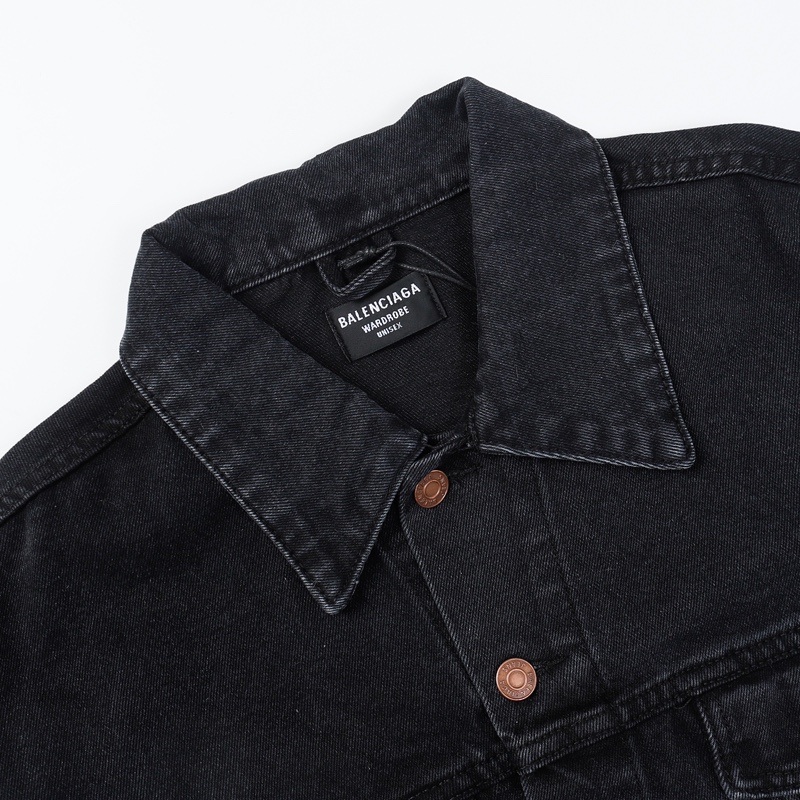 Balenciaga Hand Drawn BB Icon Oversized Jacket In Black - DopestKickz