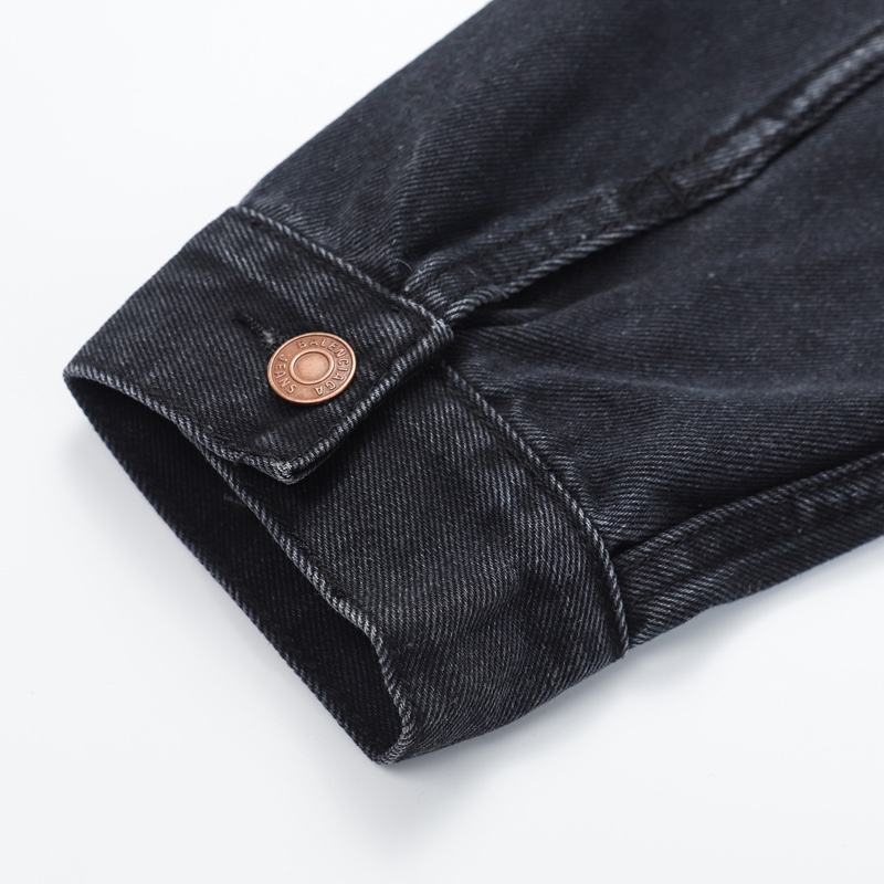 Balenciaga Hand Drawn BB Icon Oversized Jacket In Black - DopestKickz