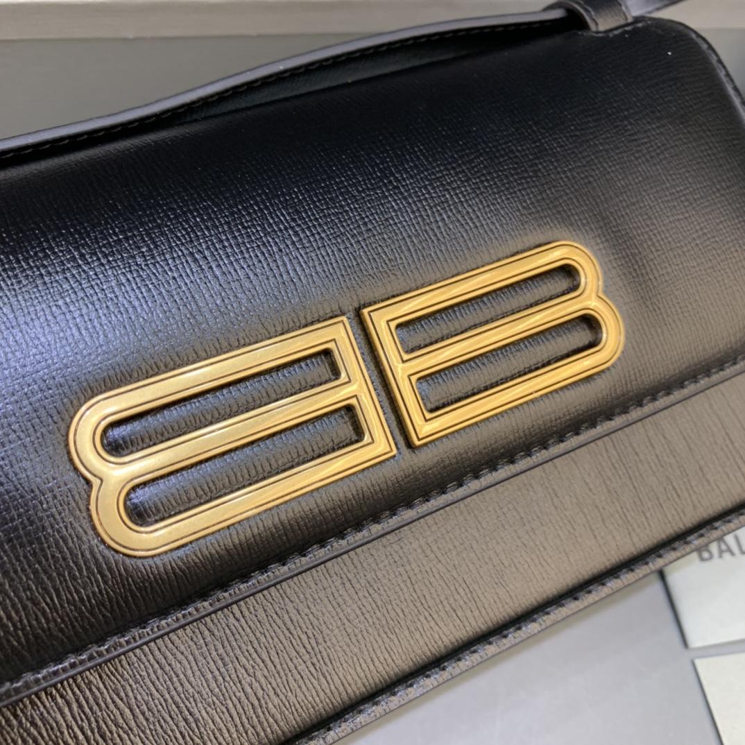 Balenciaga Women's Gossip Small Bag In Stripe Embossed Calfskin In Black(23.5-12.4-10.4cm) - DopestKickz