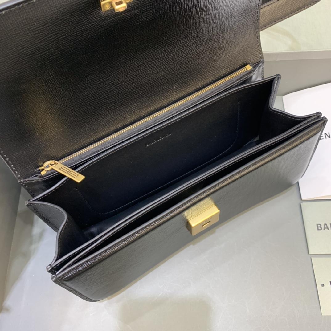 Balenciaga Women's Gossip Small Bag In Stripe Embossed Calfskin In Black(23.5-12.4-10.4cm) - DopestKickz