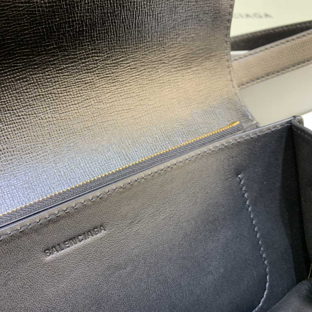 Balenciaga Women's Gossip Small Bag In Stripe Embossed Calfskin In Black(23.5-12.4-10.4cm) - DopestKickz