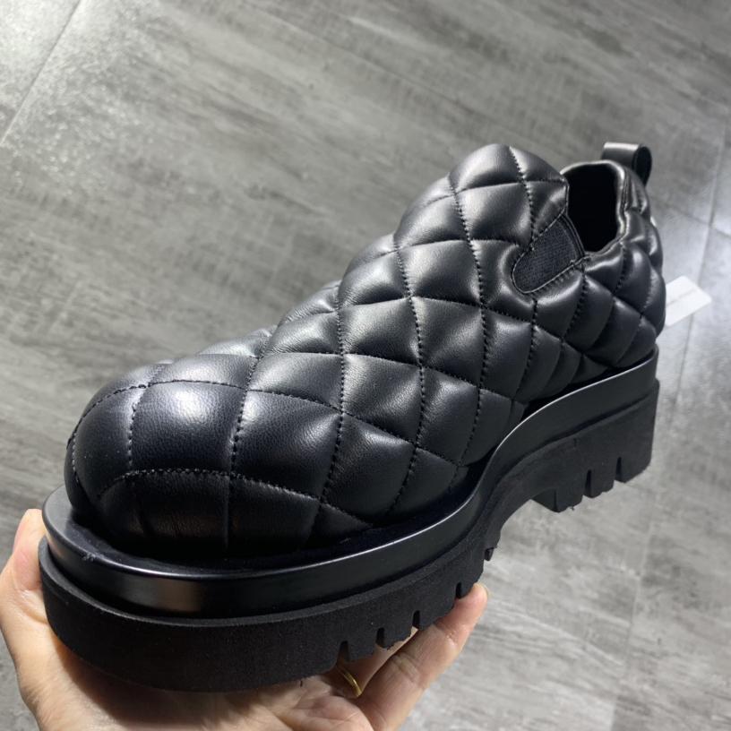 Bottega Veneta Men's Black Quilted Slip On Shoes - DopestKickz