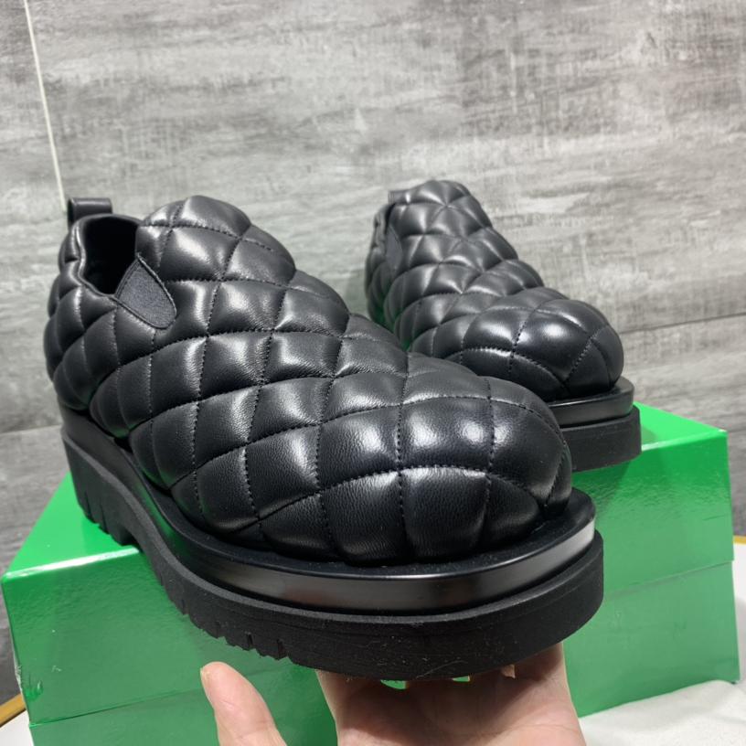 Bottega Veneta Men's Black Quilted Slip On Shoes - DopestKickz