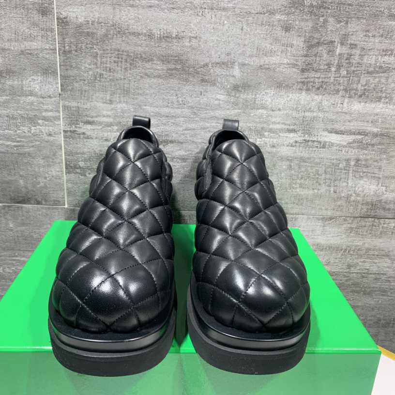 Bottega Veneta Men's Black Quilted Slip On Shoes - DopestKickz
