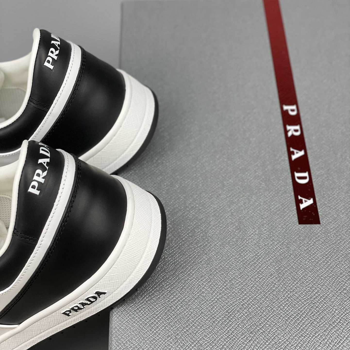 Prada Downtown Leather Sneakers - DopestKickz