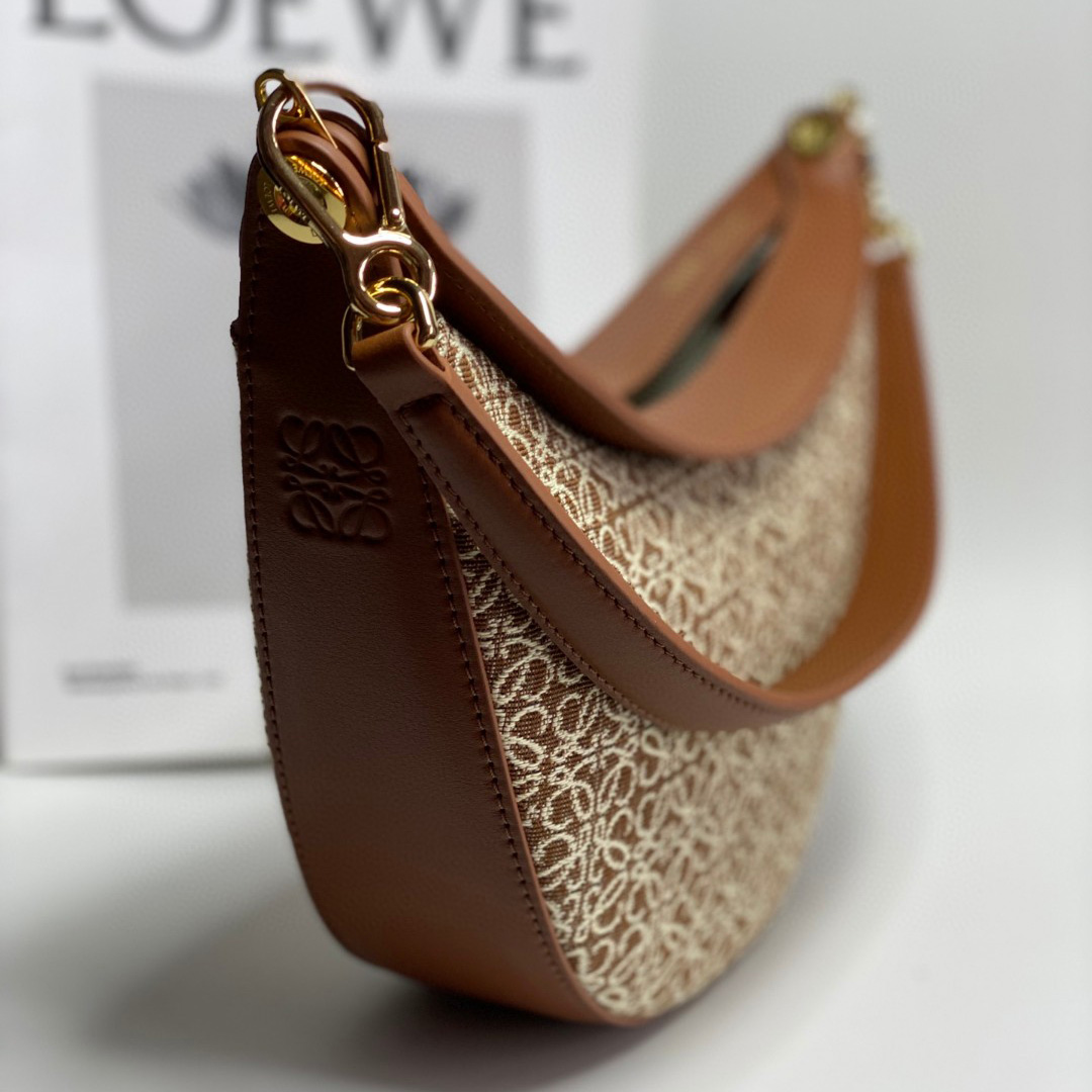 Loewe Small Loewe Luna Bag In Anagram Jacquard And Classic Calfskin(30-12-6cm) - DopestKickz