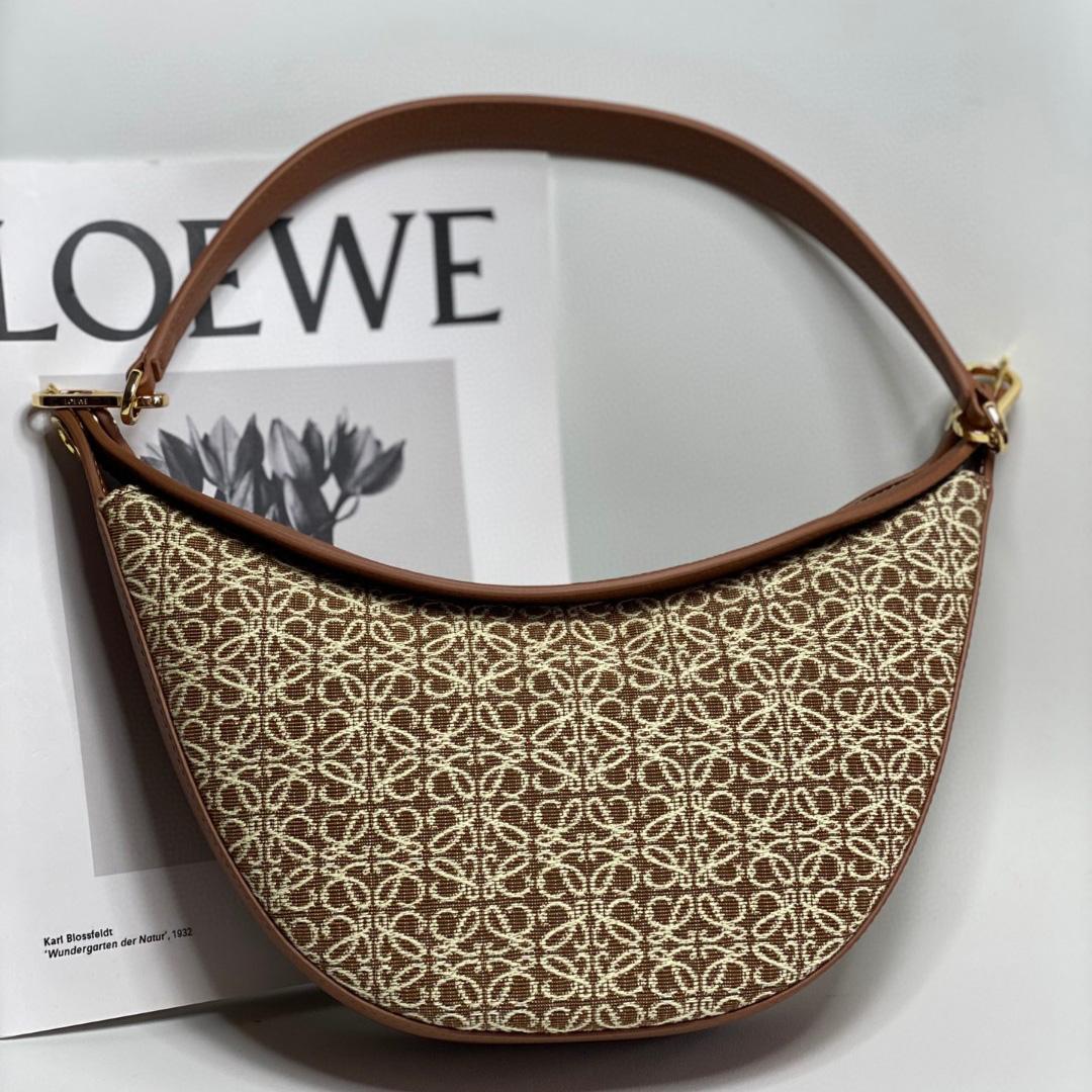 Loewe Small Loewe Luna Bag In Anagram Jacquard And Classic Calfskin(30-12-6cm) - DopestKickz