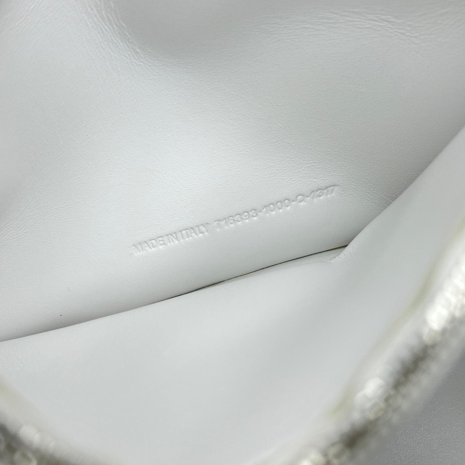 Balenciaga Women's Crush Medium Chain Bag Quilted In Optic White(31-20-12cm) - DopestKickz