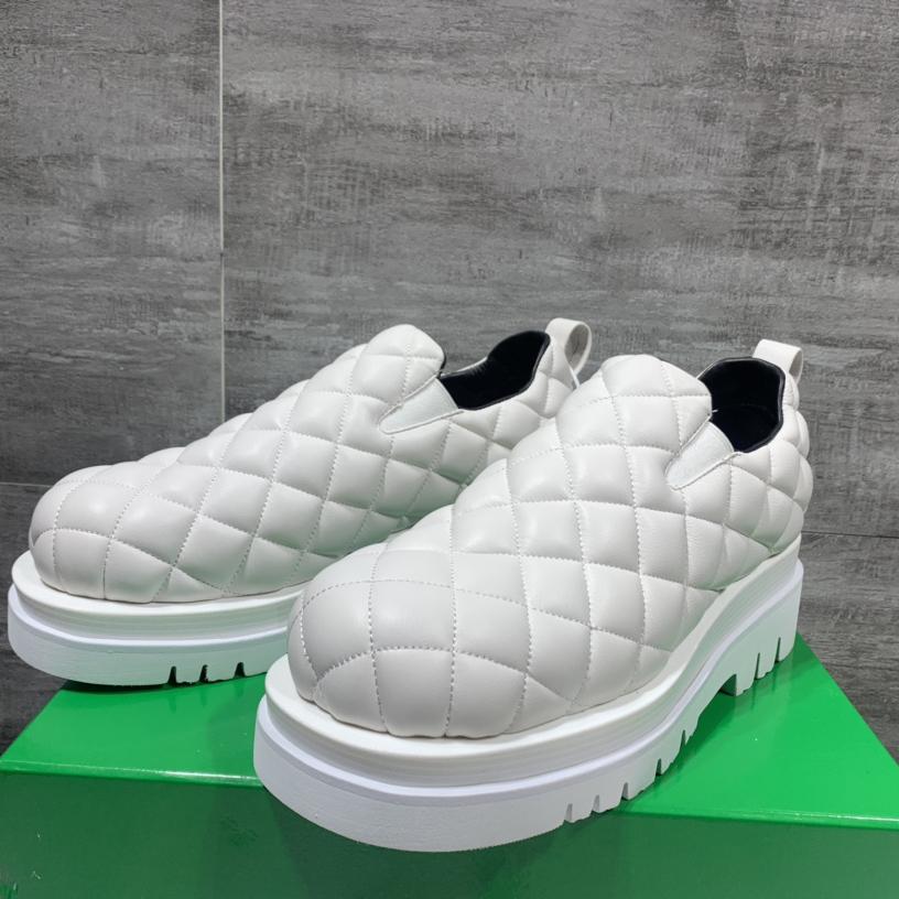 Bottega Veneta Men's White Quilted Slip On Shoes - DopestKickz