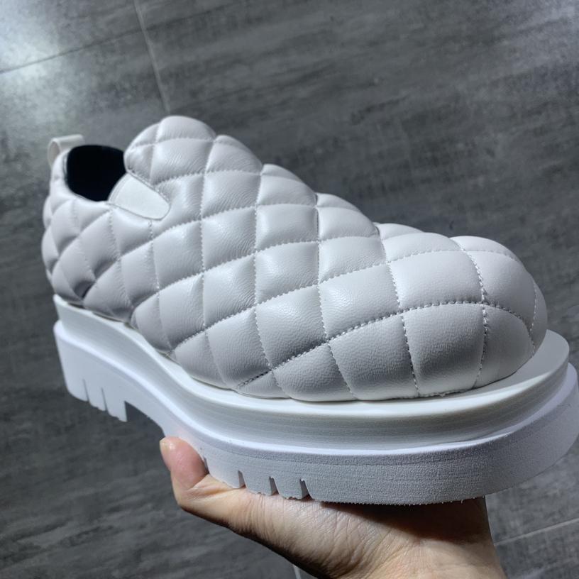 Bottega Veneta Men's White Quilted Slip On Shoes - DopestKickz