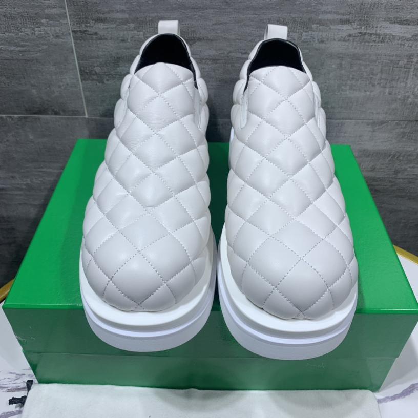 Bottega Veneta Men's White Quilted Slip On Shoes - DopestKickz