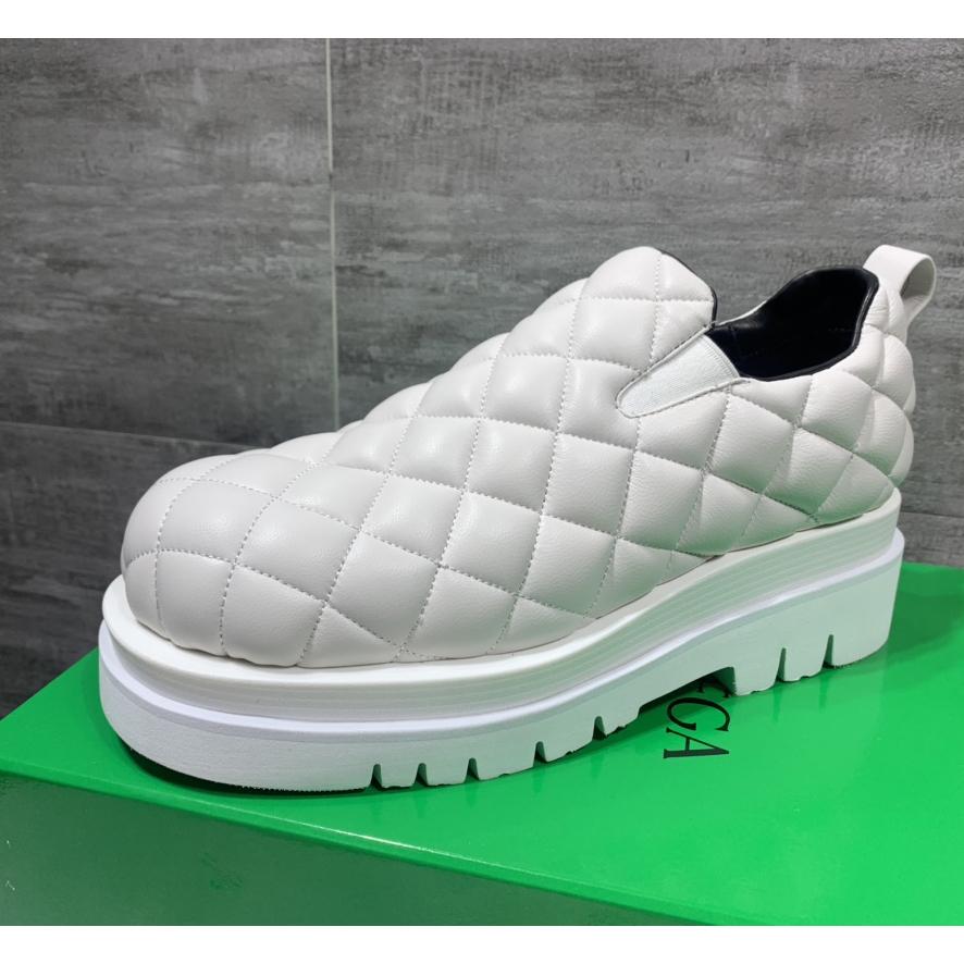Bottega Veneta Men's White Quilted Slip On Shoes - DopestKickz