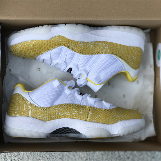 Air Jordan 11 Low “Yellow Snakeskin” Sneakers     Ah7860-107 - DopestKickz
